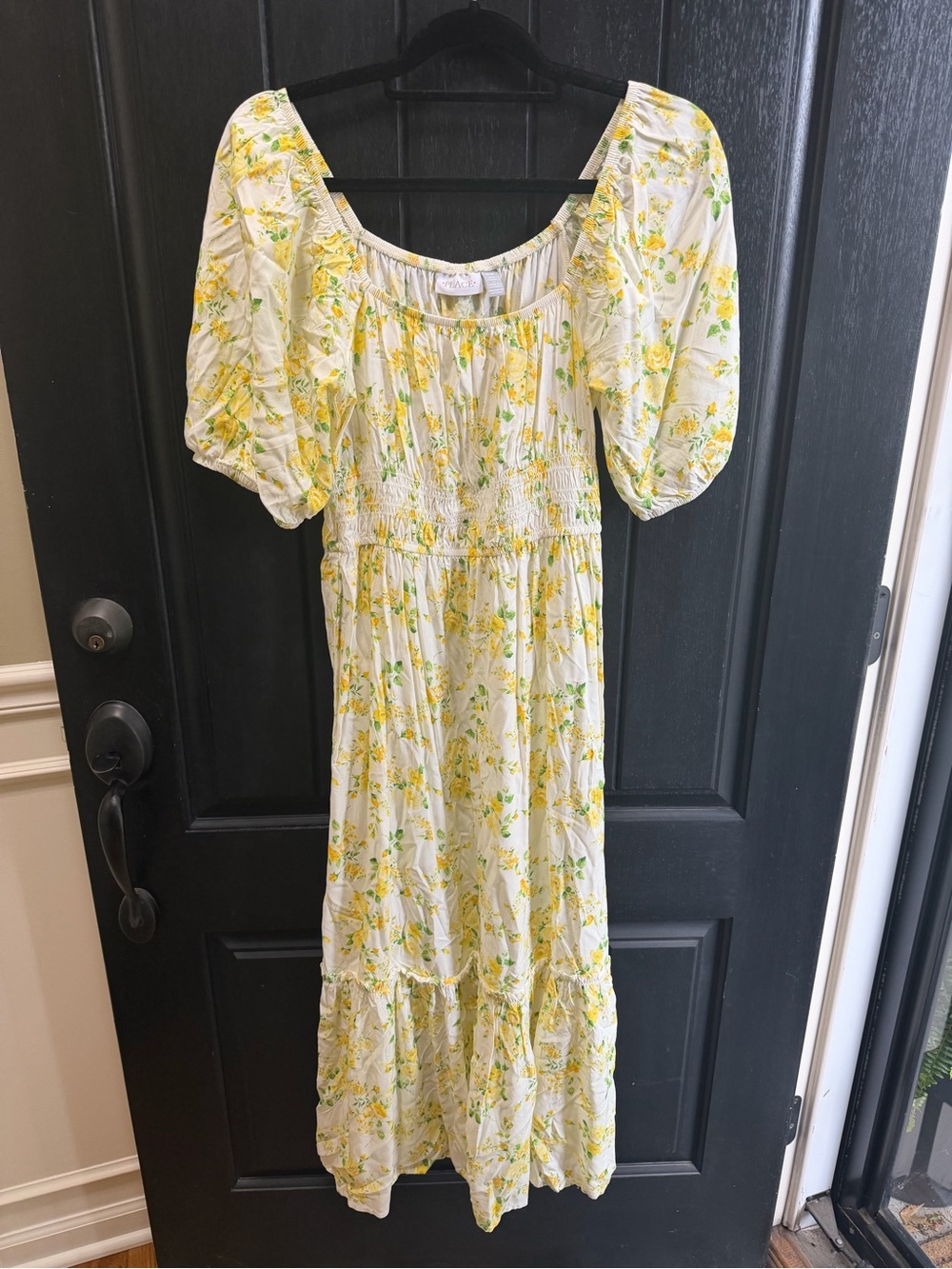 The Children's Place Yellow Floral Puff Sleeve Maxi Dress